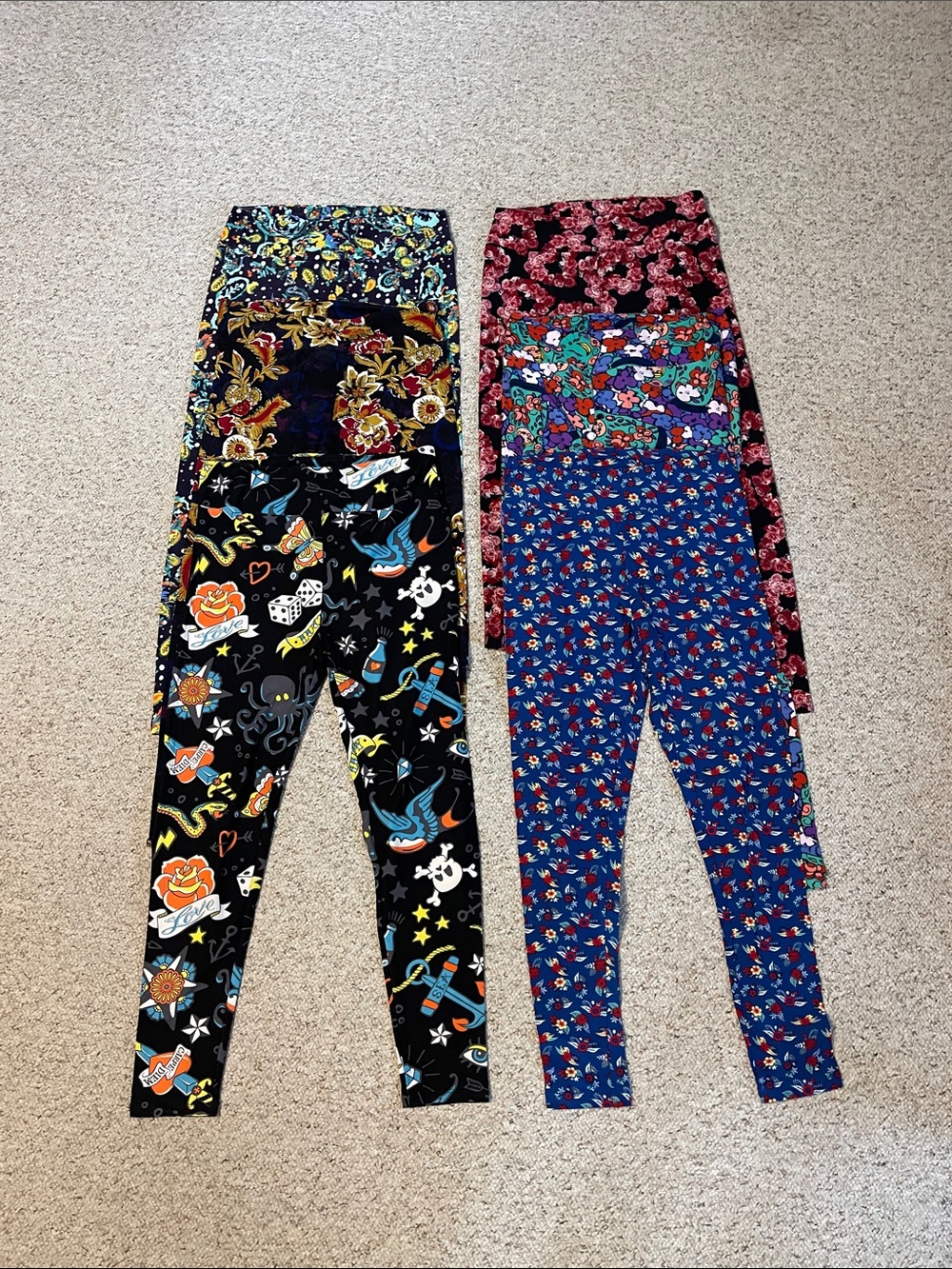 LuLaRoe Women’s Leggings Lot of 6~Floral